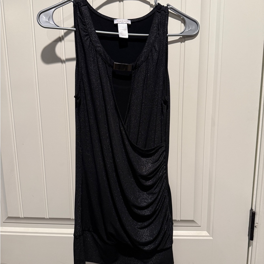 Black Sleeveless Top evening sparkle cache m